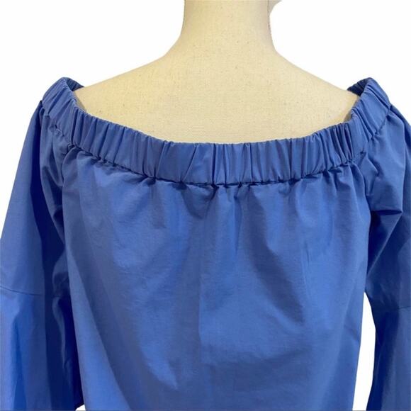 Cupio Blue off the shoulder bell sleeve top sz Small - Picture 4 of 8